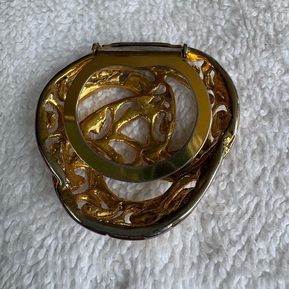 Vintage Gold Tone Ornate Scarf Ring / Slide Unisex - Picture 9 of 9